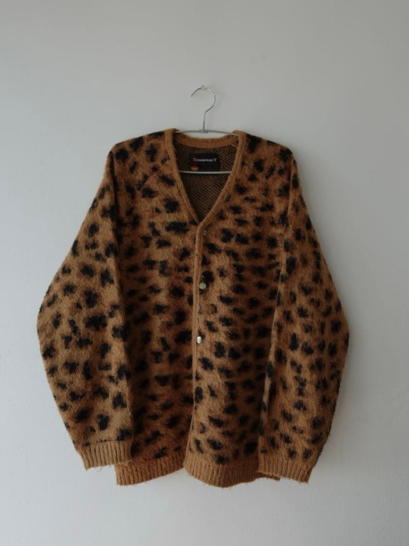 TOWNCRAFT レオパード柄カーディガン M