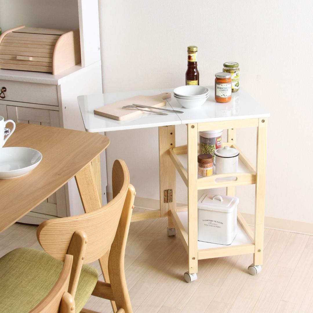 折り畳み バタフライ型キッチンカウンター 北欧デザイン