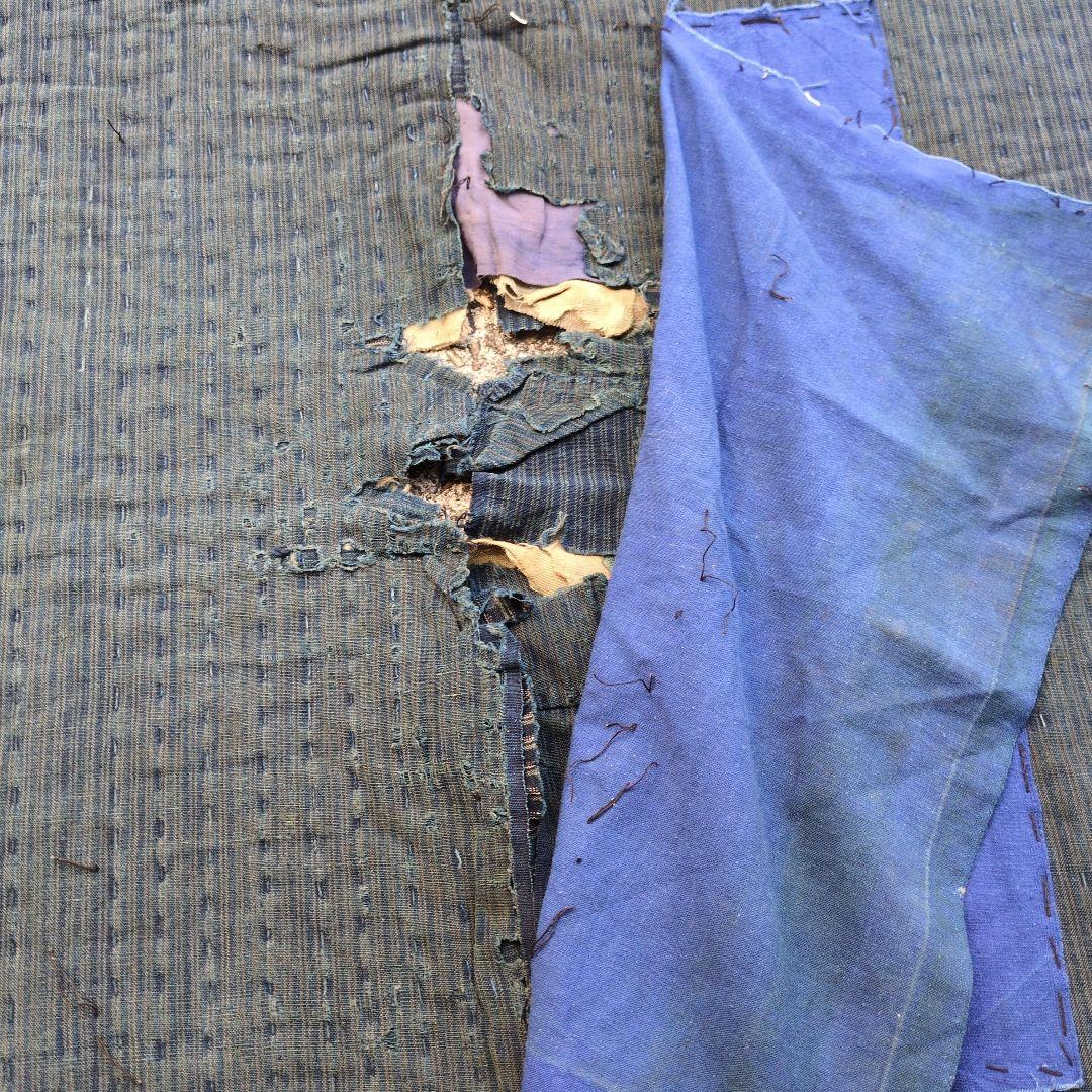 襤褸　厚手　5幅　継ぎ接ぎ　古布　刺し子　リメイク　BORO　アンティーク