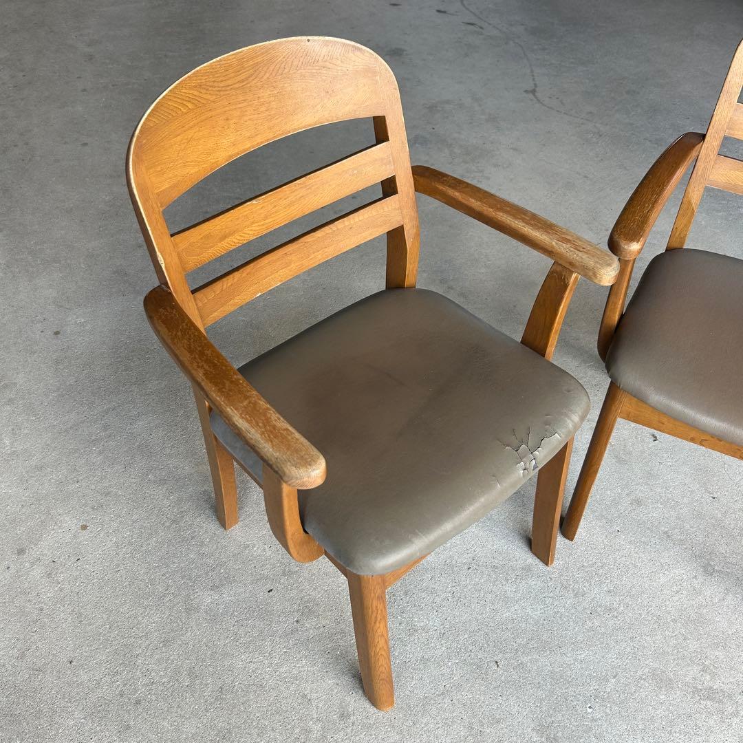 ＊引き取り歓迎＊大塚家具　ダイニングチェア肘付き　2脚　ナラ　椅子