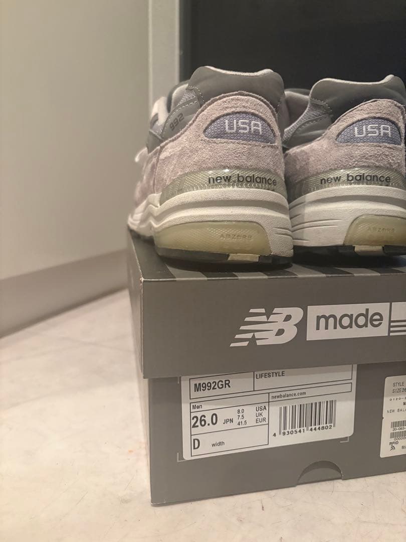N*c様 New Balance 992 グレー スニーカー