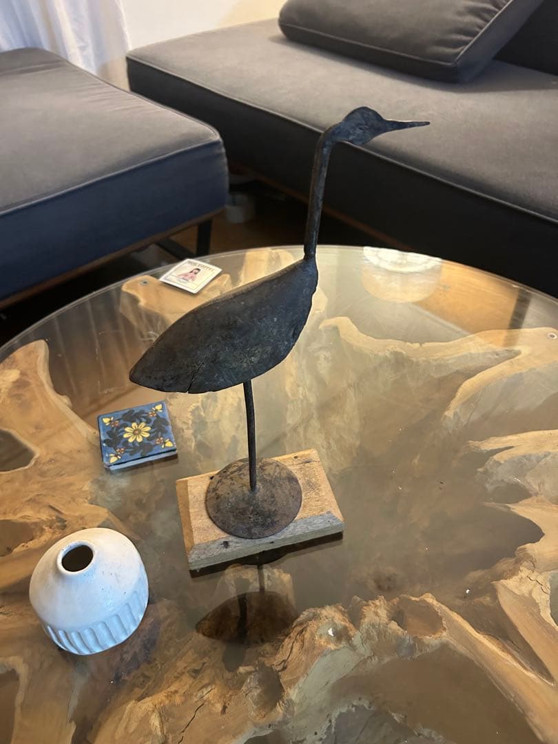 金属製 鳥の形状 アートオブジェ