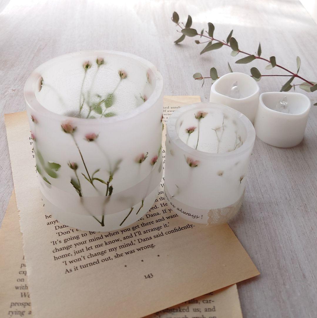 ボタニカルキャンドルホルダー　ボタニカルキャンドル　ミニバラ