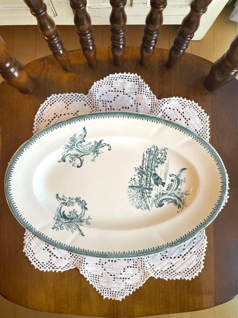 レア　フランスアンティーク　PEXONNE ペクソンヌ　オーバルプレート　極美品