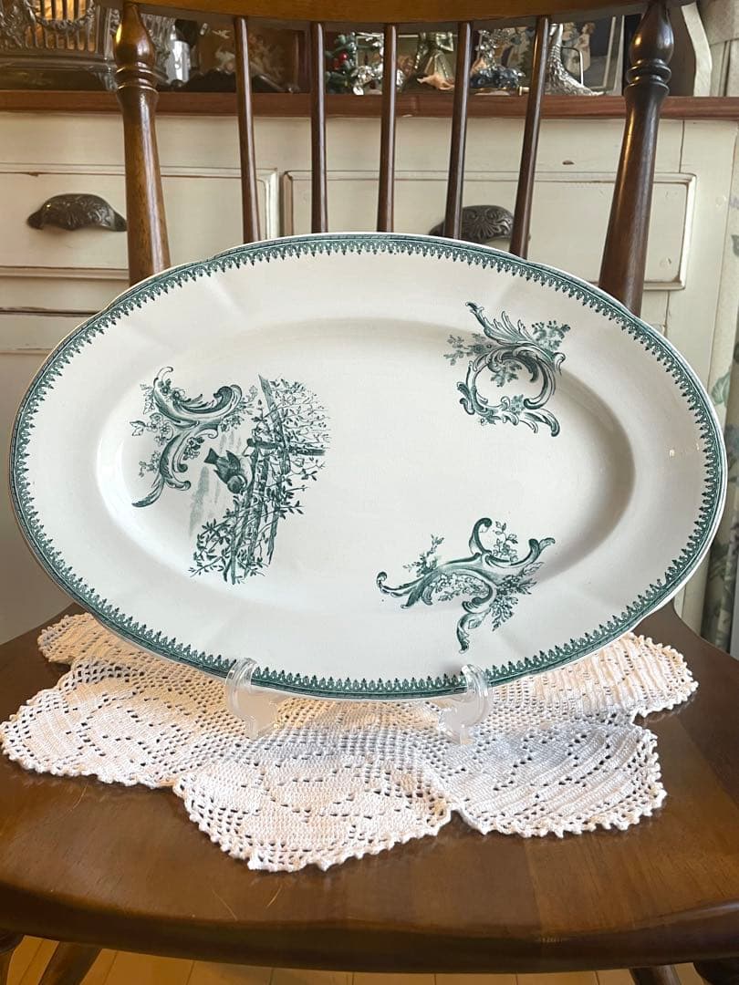 レア　フランスアンティーク　PEXONNE ペクソンヌ　オーバルプレート　極美品