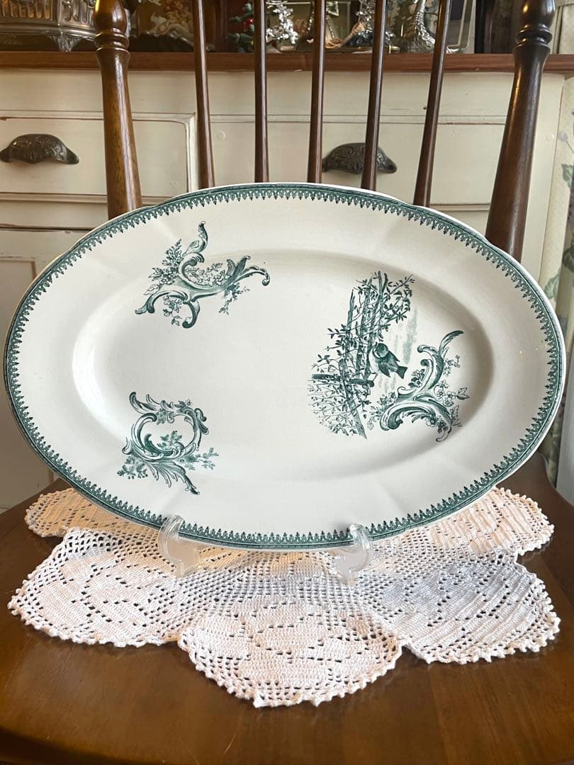 レア　フランスアンティーク　PEXONNE ペクソンヌ　オーバルプレート　極美品