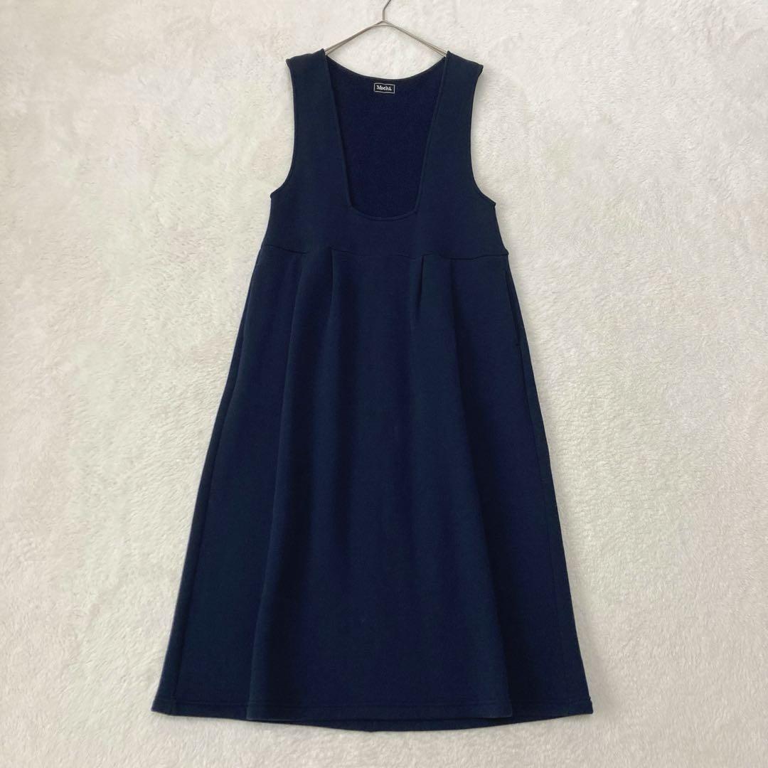 【ぽん】美品☆Mochiモチ　スウェットジャンパースカート　ネイビー