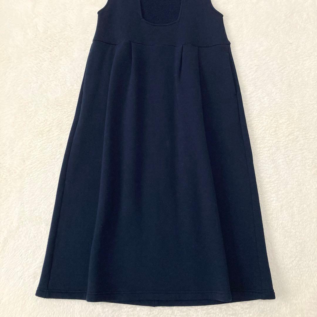 【ぽん】美品☆Mochiモチ　スウェットジャンパースカート　ネイビー