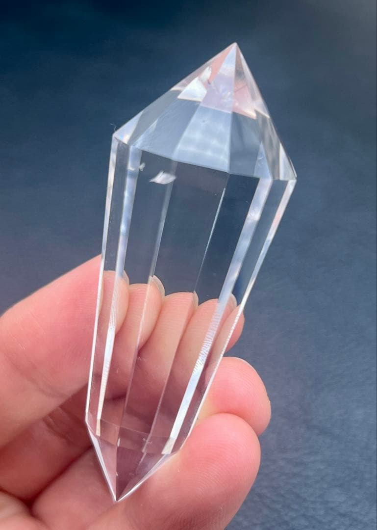 レア★天然水晶ヴォーゲルワンド 12面カット　ダブルポイント　高透明　美品
