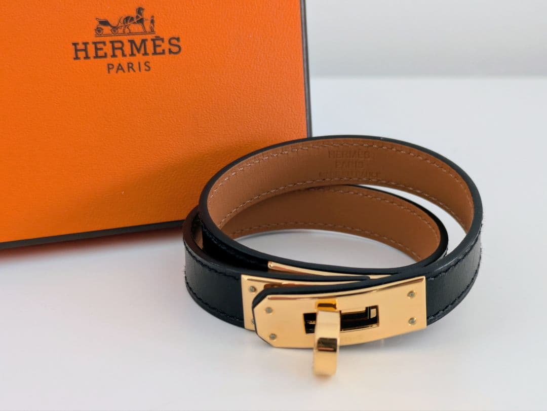 HERMES エルメスドゥブルトゥールケリーブレスレット　レザーブレスレット