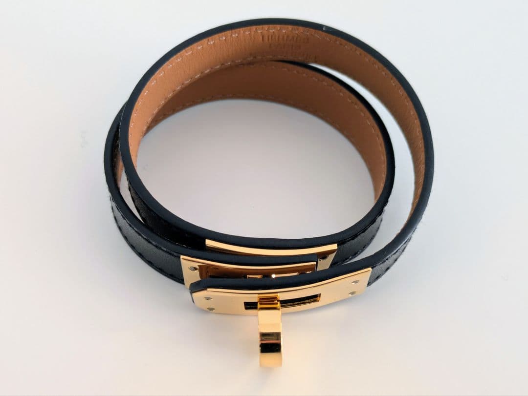 HERMES エルメスドゥブルトゥールケリーブレスレット　レザーブレスレット