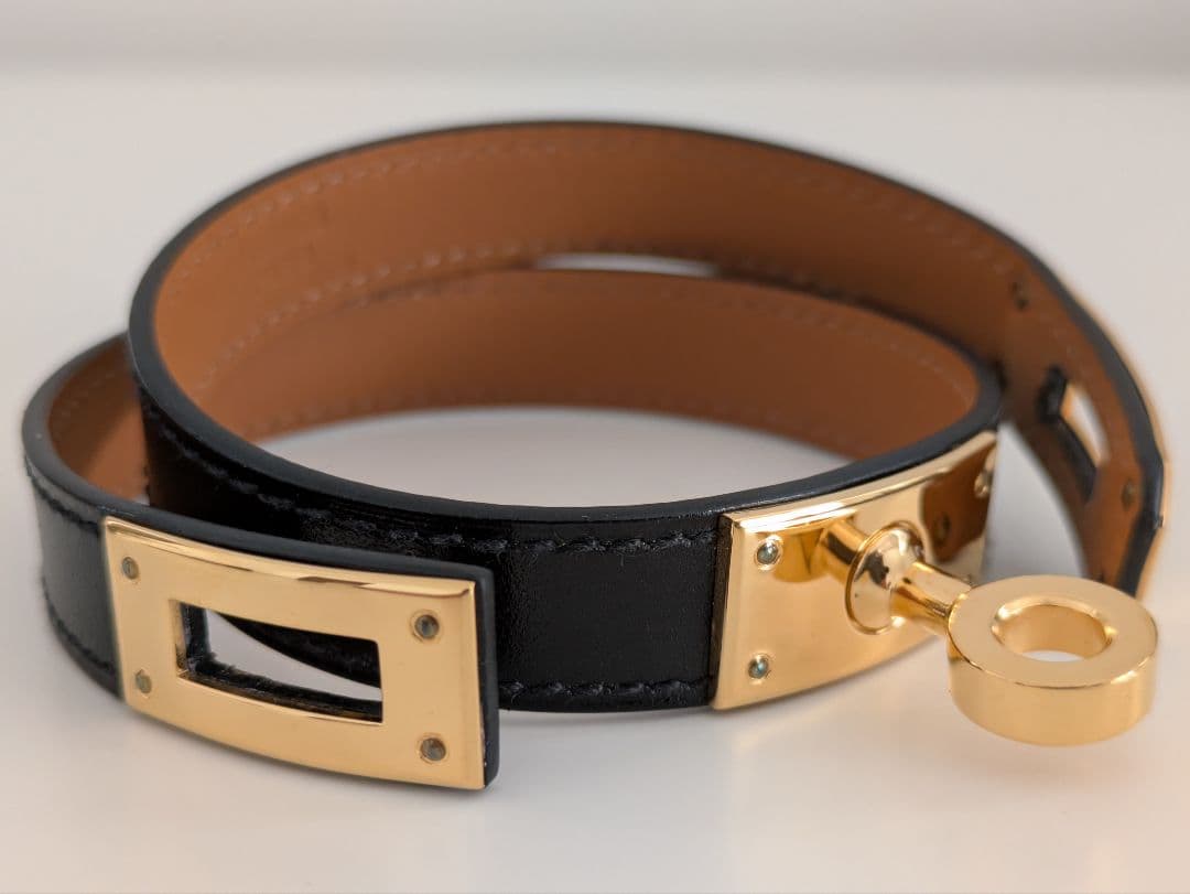 HERMES エルメスドゥブルトゥールケリーブレスレット　レザーブレスレット