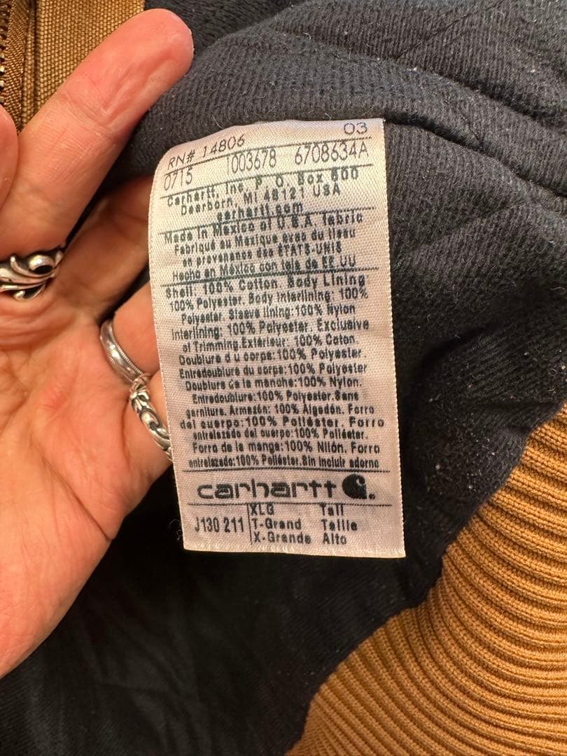 Carhartt アクティブジャケット J130 ブラウン 革タグ