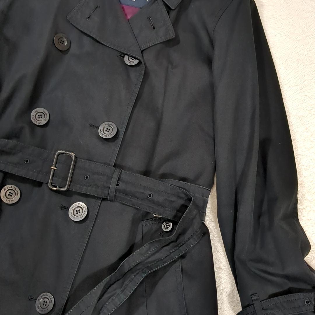 アクアスキュータム ライナー付トレンチコート 2way ベルト ブラック