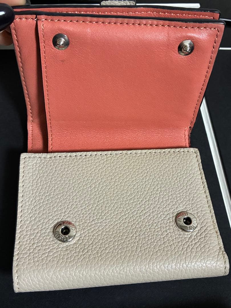【美品】LOEWE ロエベ 三つ折り財布 ウォレット ベージュ