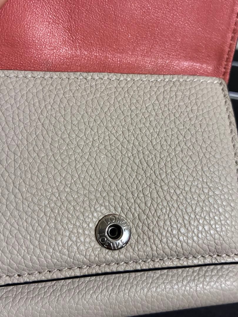 【美品】LOEWE ロエベ 三つ折り財布 ウォレット ベージュ