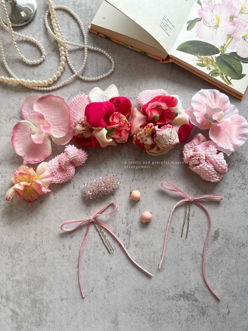 シ*ン様 七五三　七五三髪飾り　ヘッドドレス　着物髪飾り　リメイク髪飾り　045