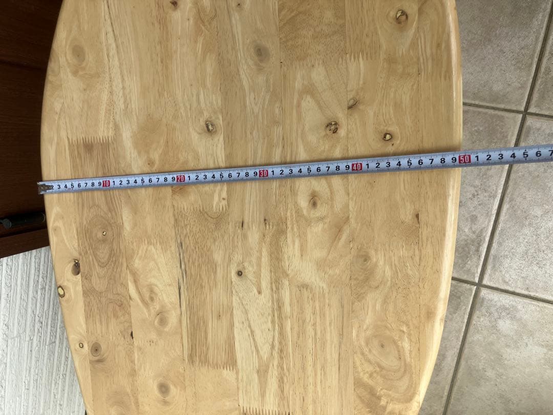 【美品】天然木ラバーウッド ◉曲線が美しいローテーブル◉2点セット