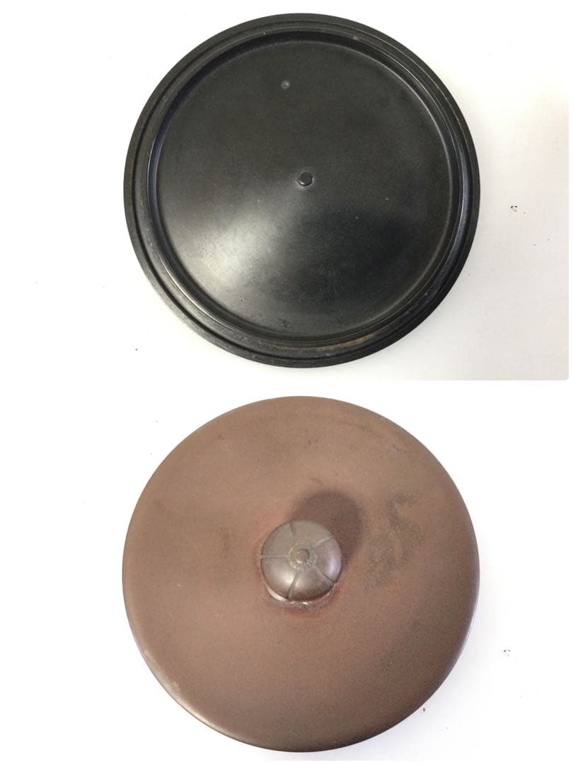 山水地紋真形釜 茶釜 風炉釜 橋本辰敏作 銅蓋釜環付 茶道具 供箱 L309
