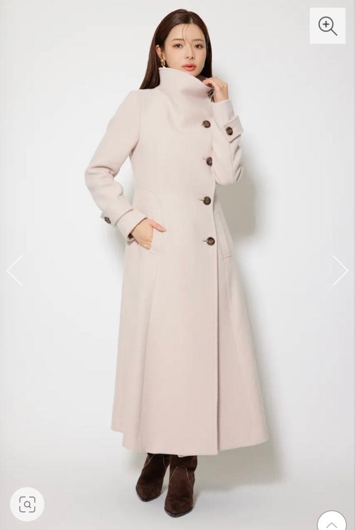 rienda25オーバーネックシンデレララインコート SリエンダBEG 新品