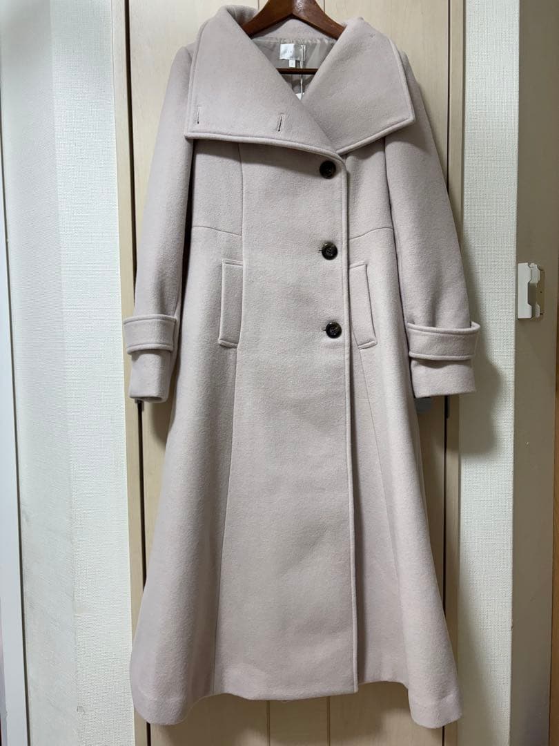 rienda25オーバーネックシンデレララインコート SリエンダBEG 新品