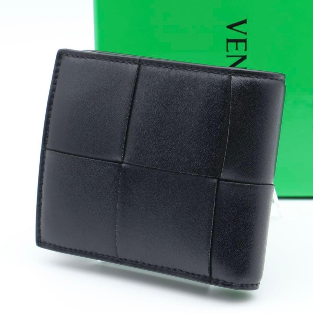 【超極美品】BOTTEGAVENETA カセット　ICチップ　二つ折り財布　黒
