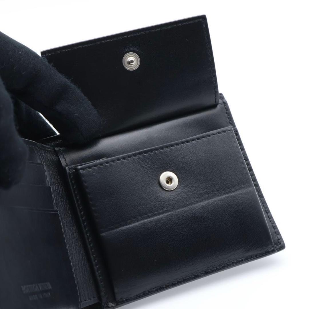 【超極美品】BOTTEGAVENETA カセット　ICチップ　二つ折り財布　黒