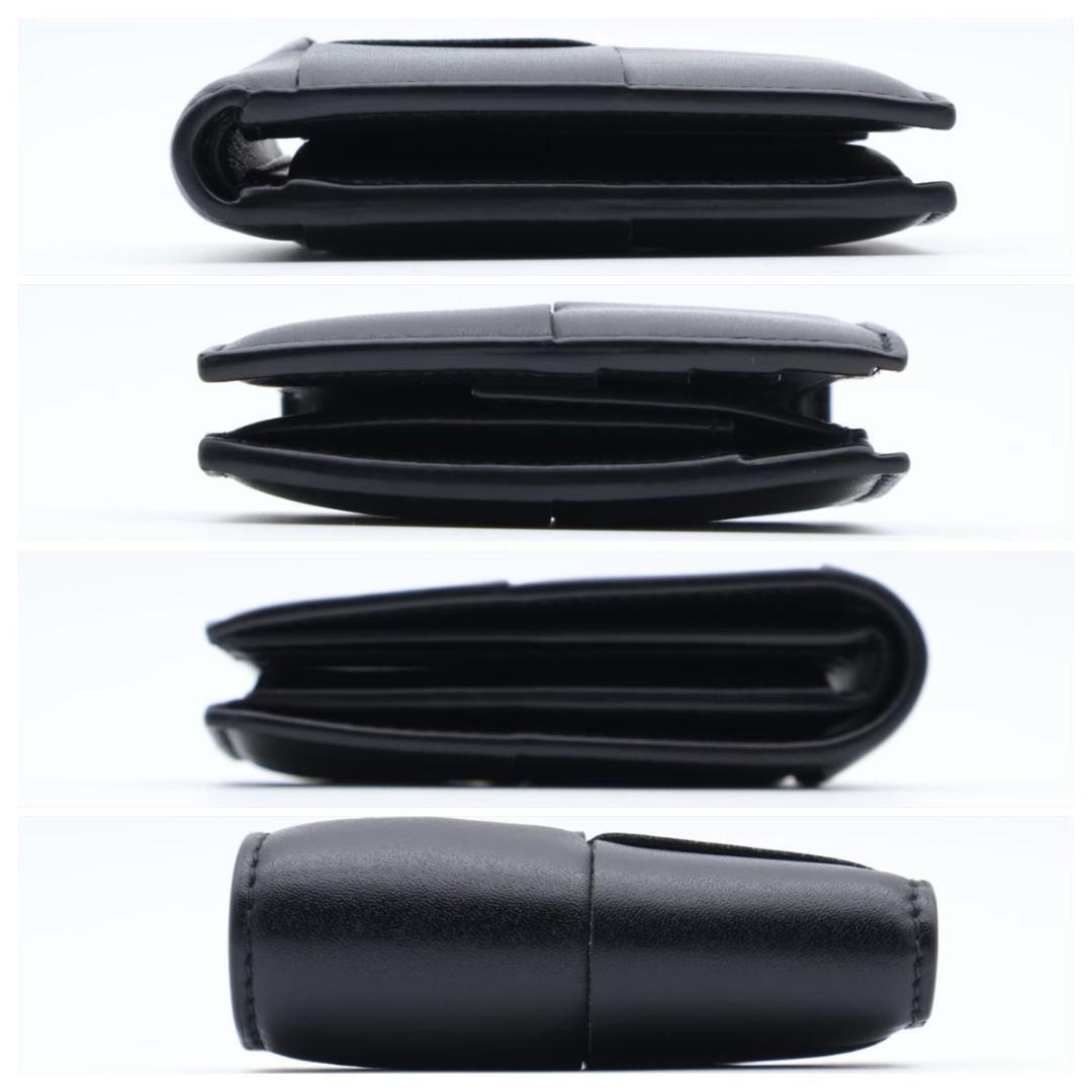 【超極美品】BOTTEGAVENETA カセット　ICチップ　二つ折り財布　黒