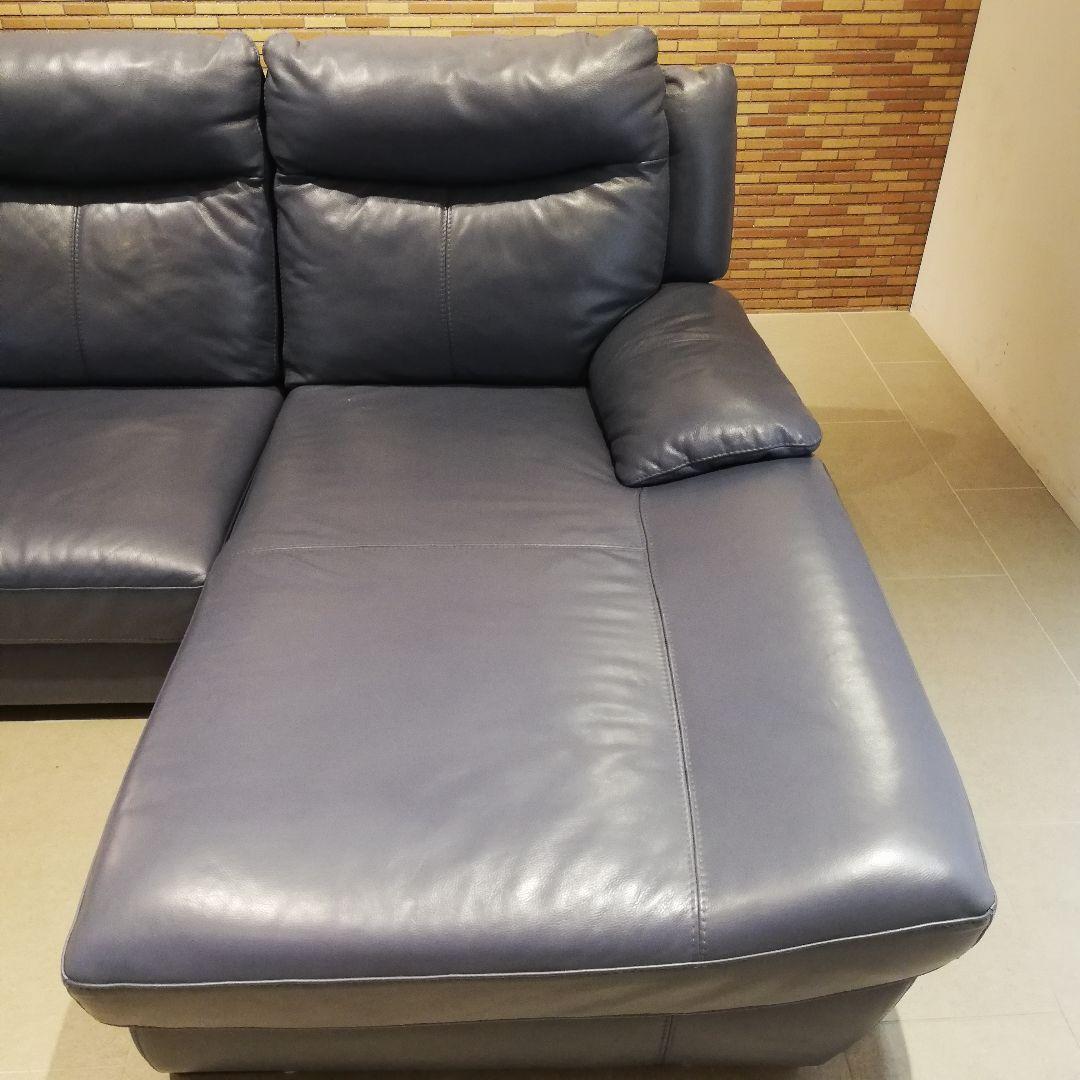 ◇NITORI ニトリ　レザー　カウチソファ　｜　3人掛け　本革