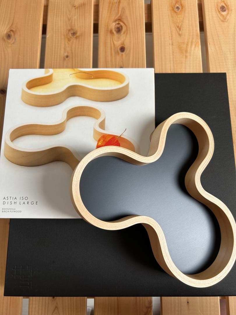 新品未使用　マヤムー　白樺のトレイ　Astia アスティア　ブラック　21cm