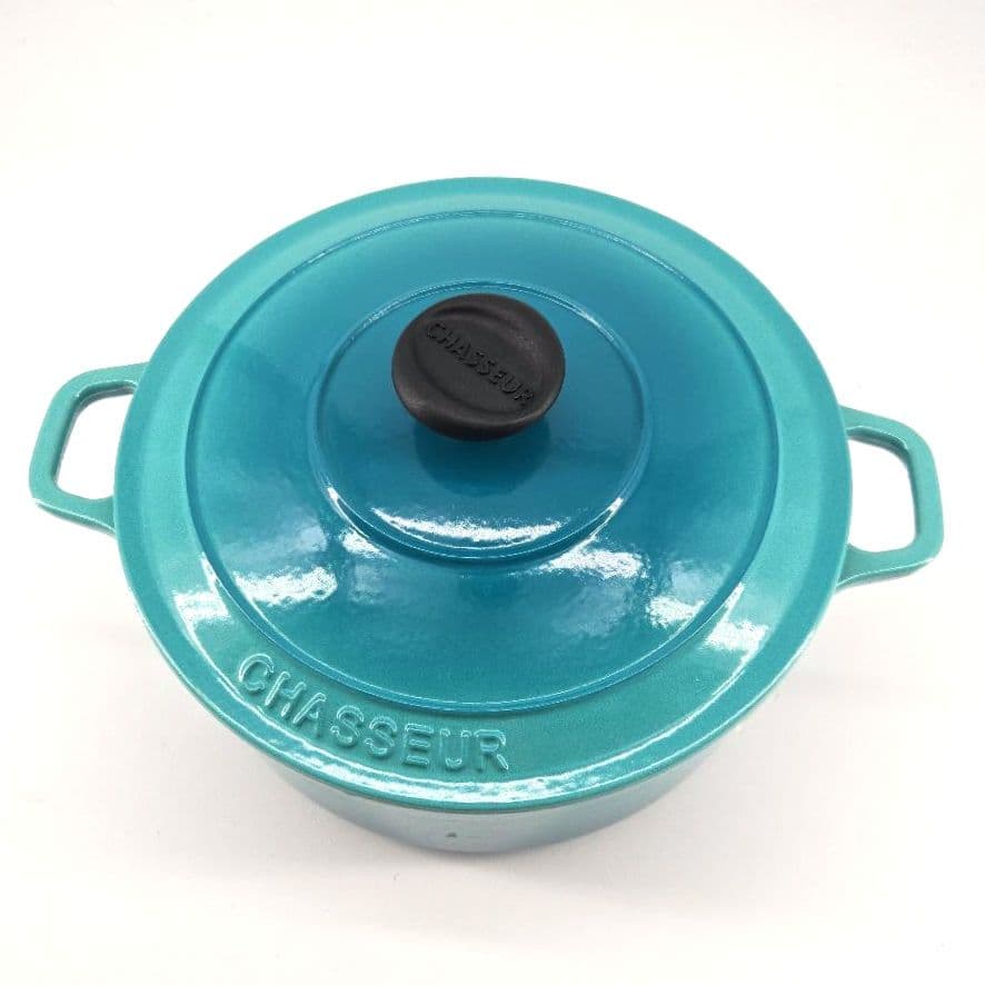 極美品　CHASSEUR　シャス－ル　 鋳鉄　ホーロ－両手鍋　ココット　22cm