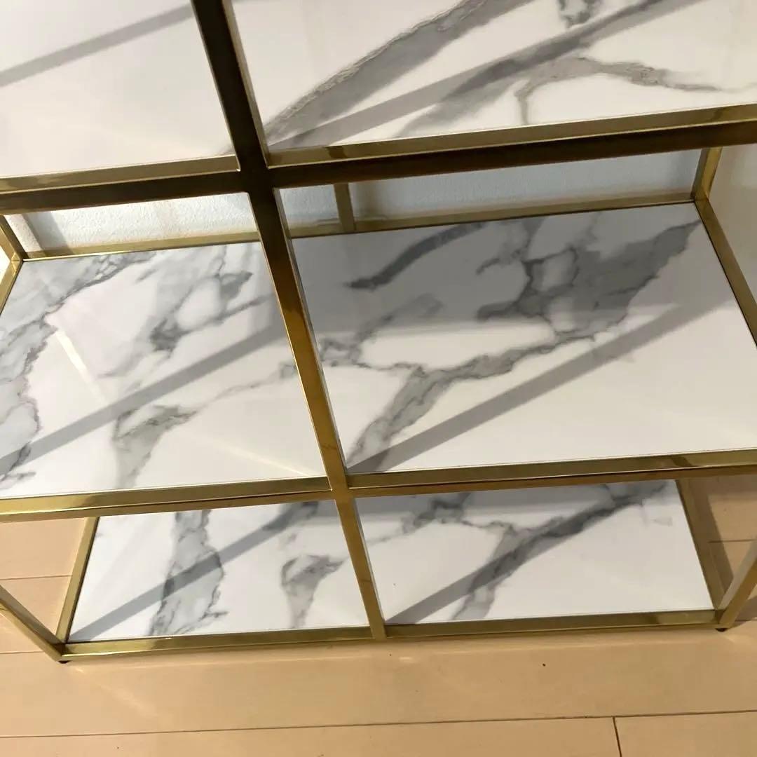 フランフラン　シェルフ　ゴールド　レーヌ　2L ラック　大理石柄