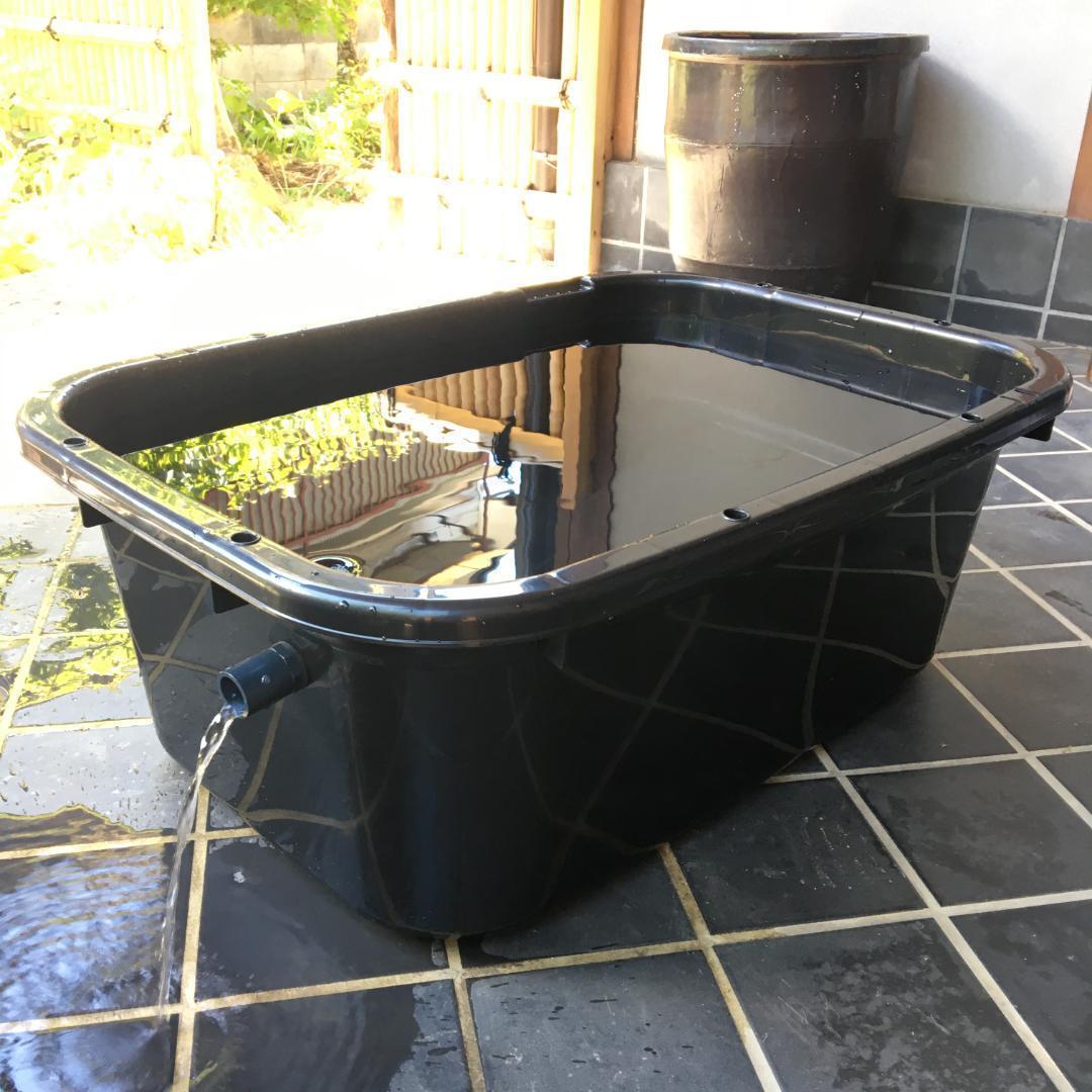 【新仕様】メダカ飼育ケース 75㍑黒x3個 オーバーフロー加工済 金魚飼育容器