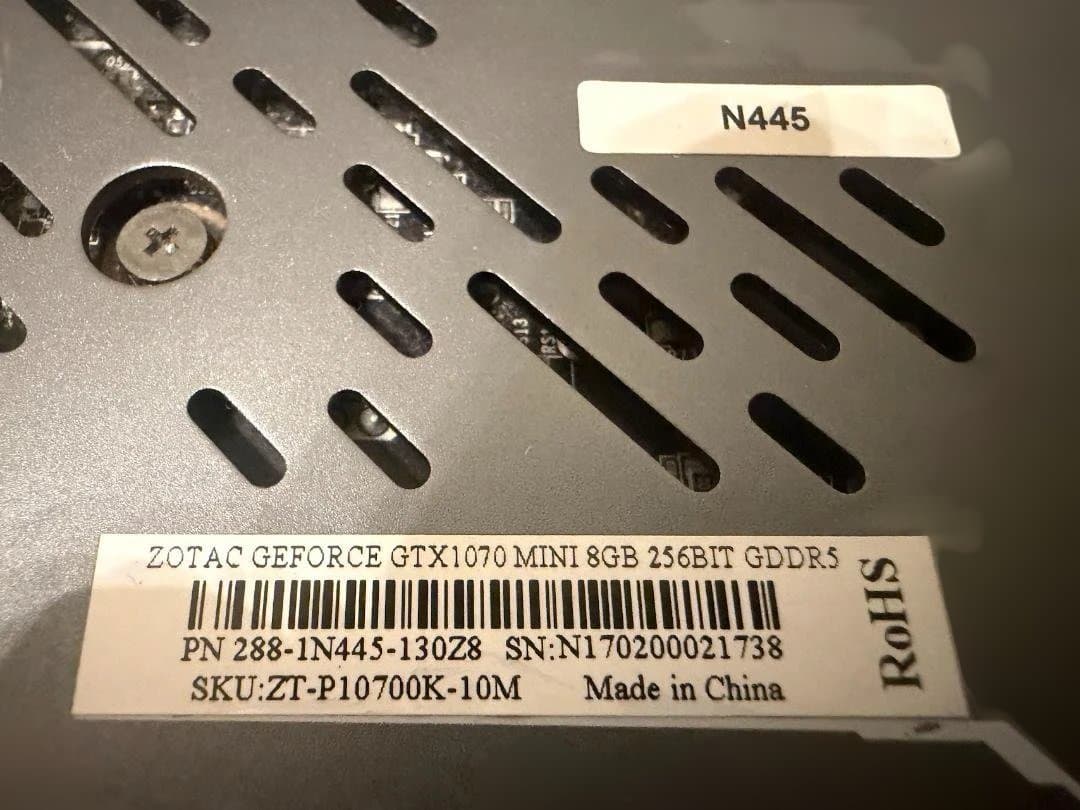 グラフィックボード・グラボ・ビデオカード GeForce GTX 1070 mini 8GB ZOTAC