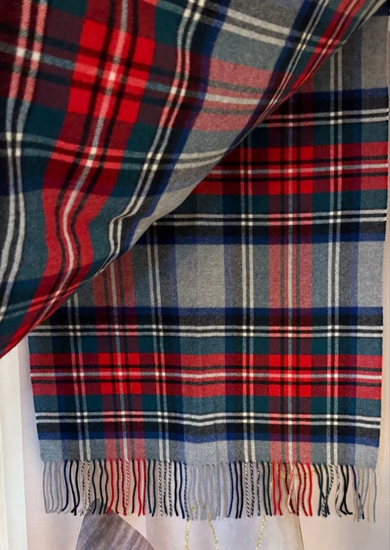 ユナイテッドアローズ カシミヤ100% タータンチェック 大判ストールマフラー