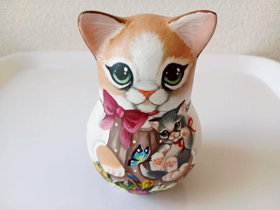 【CBT118】10cm級 おきあがりこぼし(大) スベトラーナ　ネコ