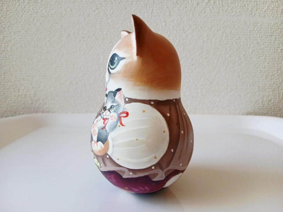 【CBT118】10cm級 おきあがりこぼし(大) スベトラーナ　ネコ