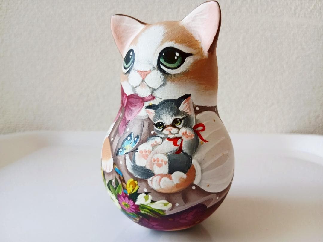 【CBT118】10cm級 おきあがりこぼし(大) スベトラーナ　ネコ
