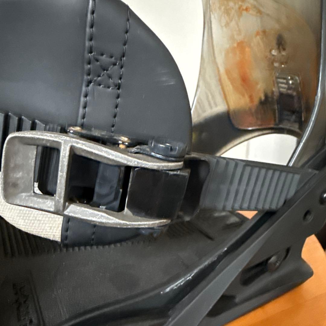 ボ*を様 BURTON LTD 木目　スノーボード ビンディング ブラック/サイ