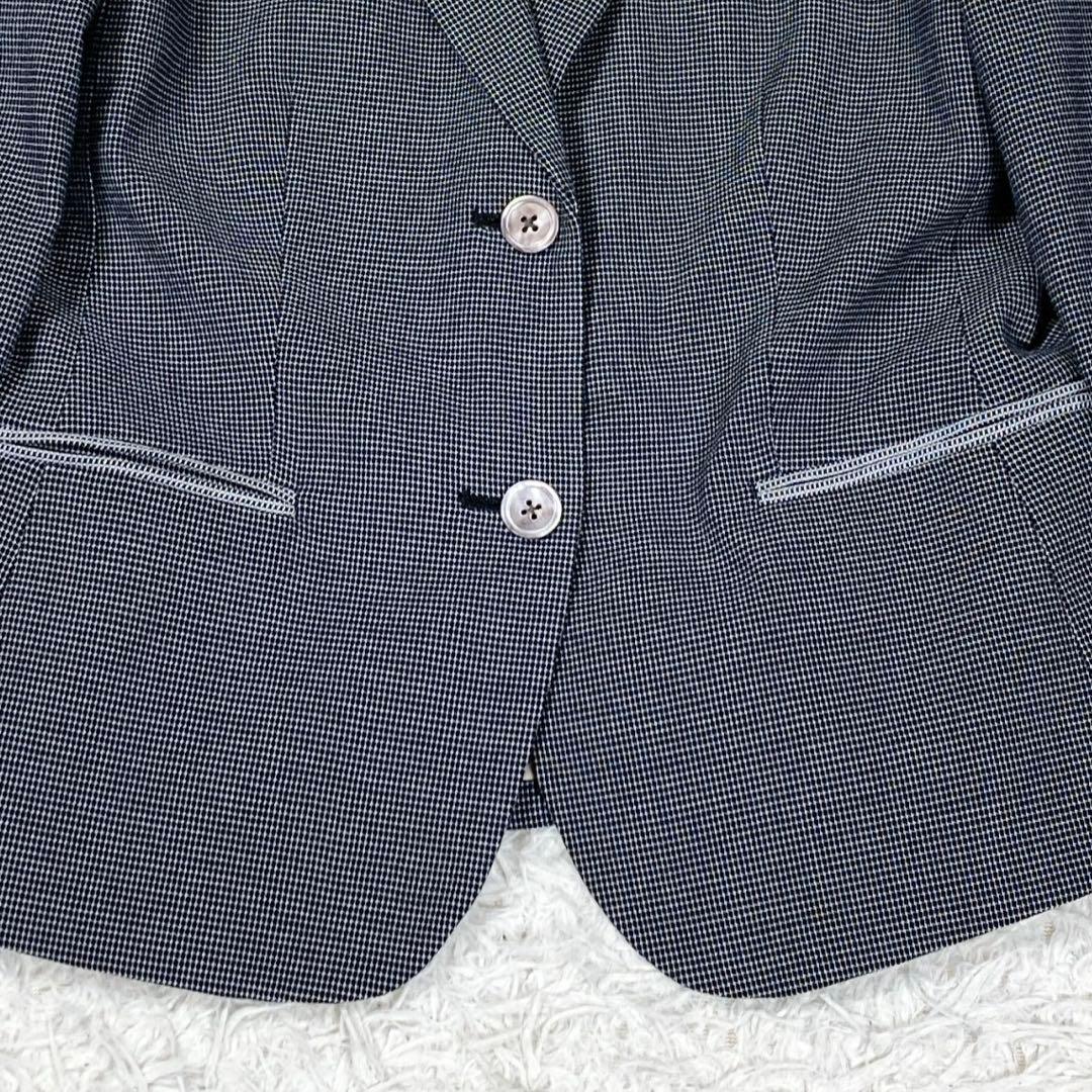 ポールスミスブラック　チェック柄　ストレッチ素材　シェルボタン　サイズ38(M)