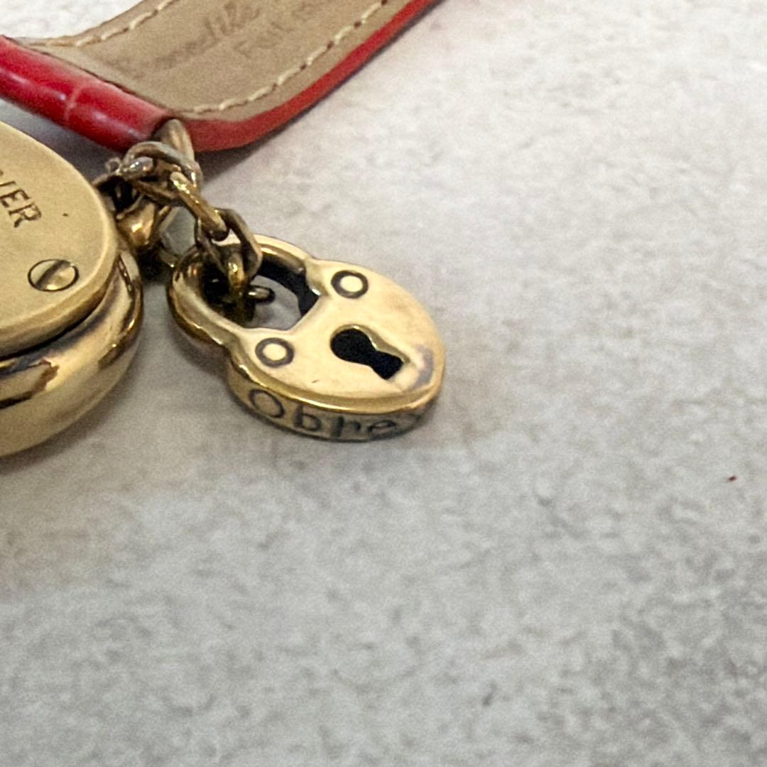 【美品✨新品電池】Obrey 腕時計　銀無垢　純正クロコダイルベルト 替ベルト付