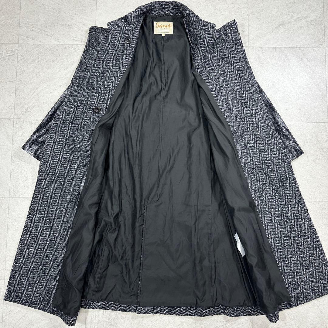 希少 46【23区】Moessmer ツイード ヘリンボーン ロングコート