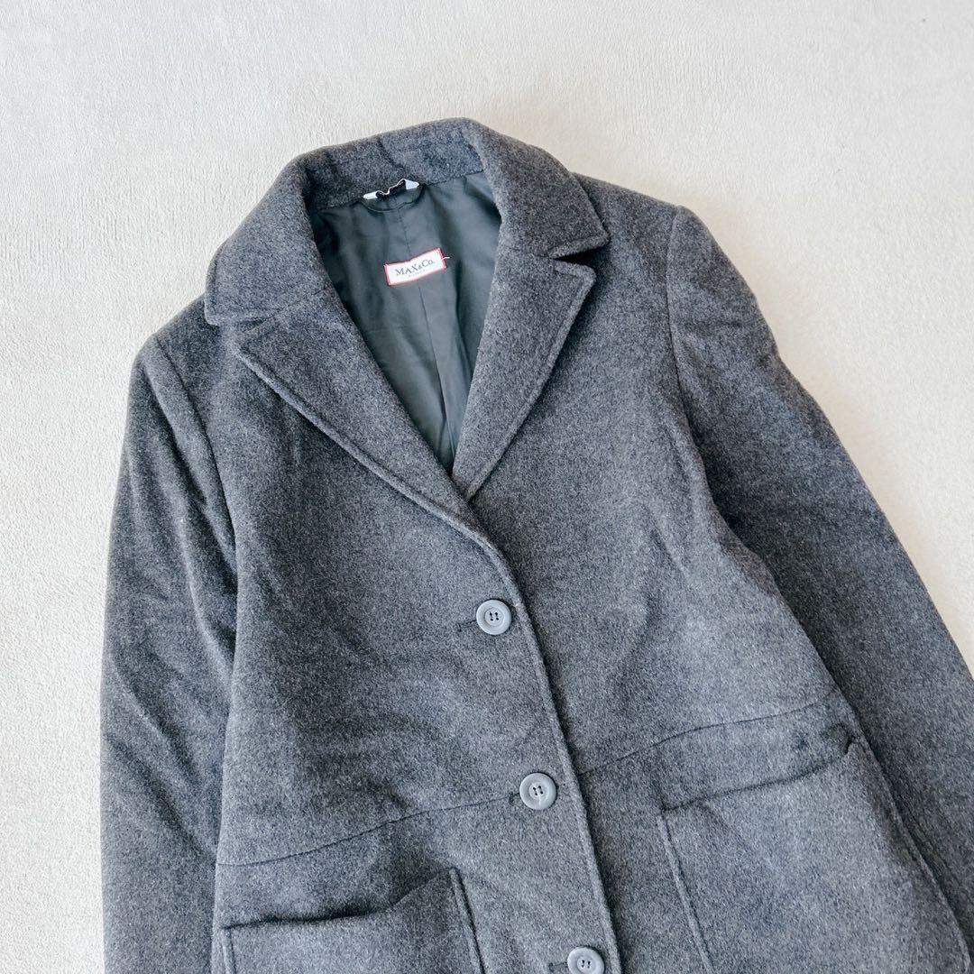 美品✨マックスマーラ　ロングコート　マキシ丈　ウール　チャコールグレー　38