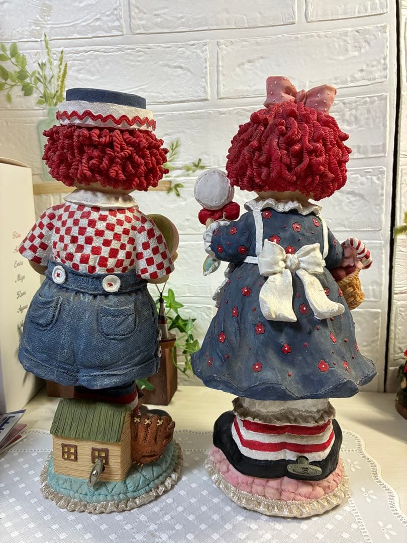 ラガディ　アン&アンディ　陶器オルゴール人形