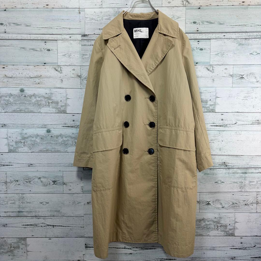 MHL, ドライワックスコットンナイロンコート　トレンチコート　ベージュ　38