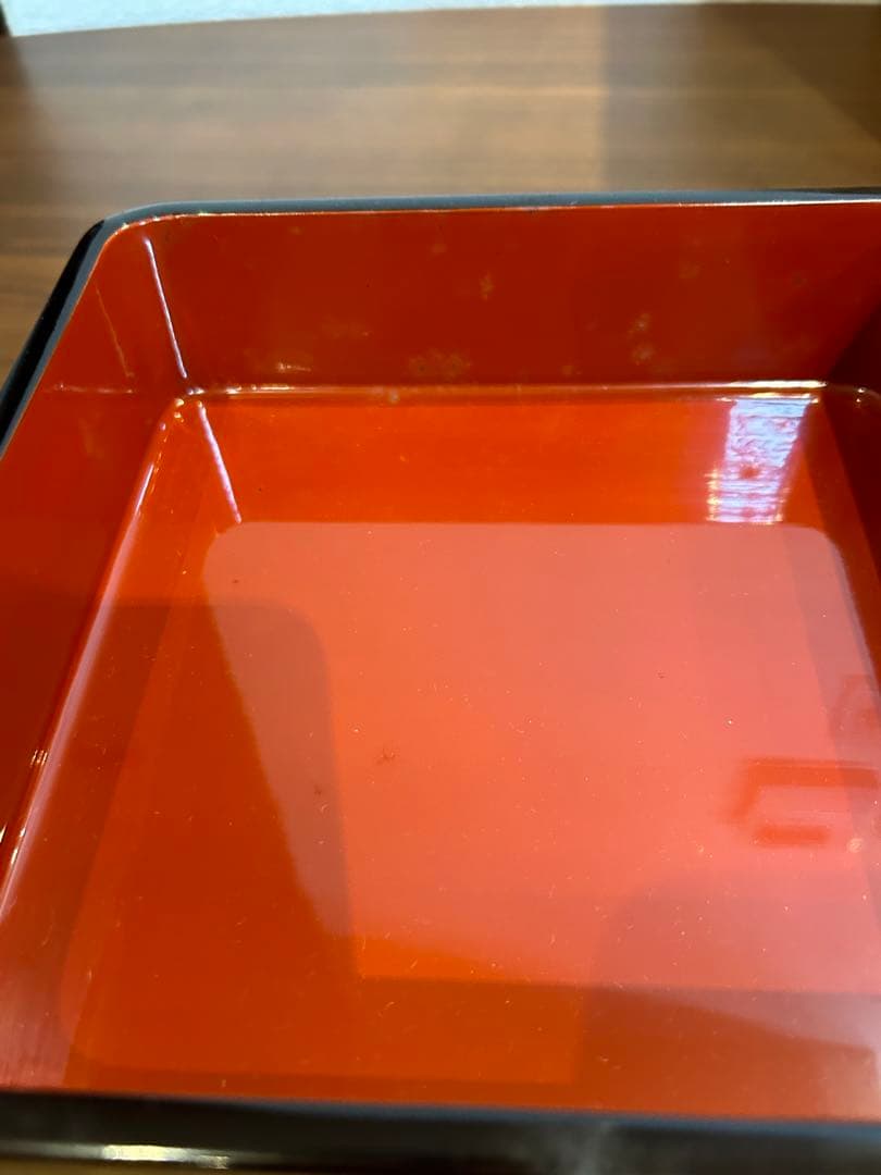 輪島塗　6.5寸\"2段重箱　菊彫り詰め沈金　長期保管品　2個セット