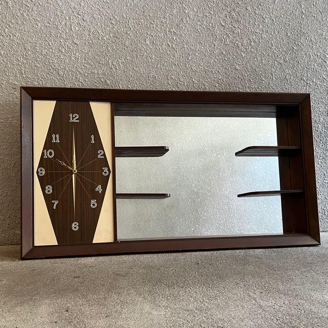 激レア！　ビンテージ　50〜60年代　時計付き　シャドーボックス　電池式