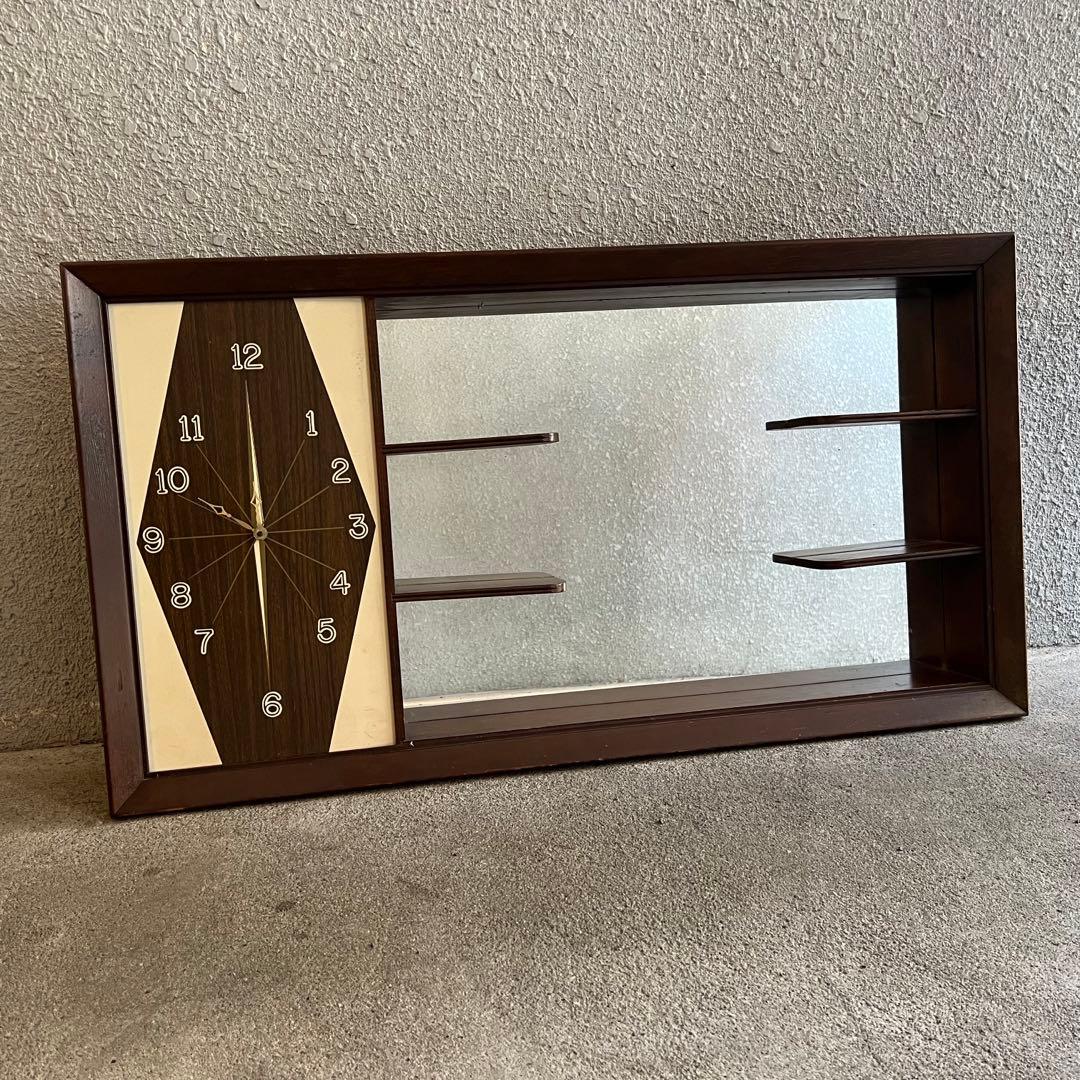 激レア！　ビンテージ　50〜60年代　時計付き　シャドーボックス　電池式