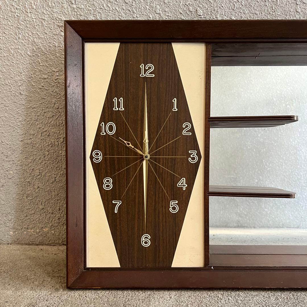激レア！　ビンテージ　50〜60年代　時計付き　シャドーボックス　電池式