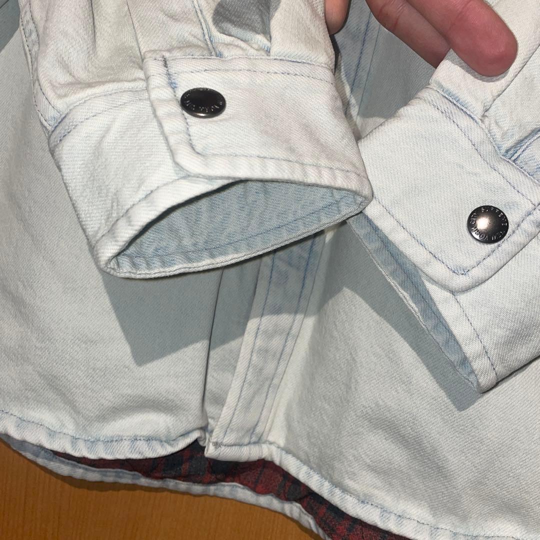 トップス supreme quilted lined denim snap shirt